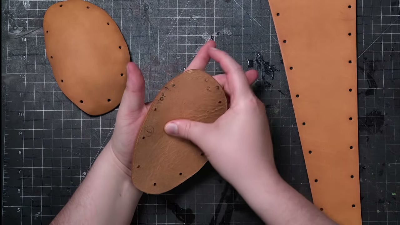Warrior Helmet Build Guide: A Real Leather Helmet with Just a Hammer 5 Dishing a damp leather piece by hand