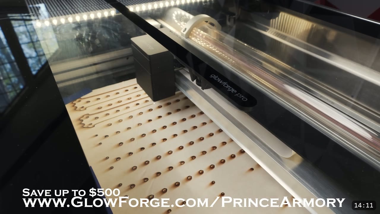 Leather Breastplate Build Guide: The Imperial Knight, Cut by Hand 14 a Glowforge Pro laser cutting decorative buckle straps from a sheet of leather